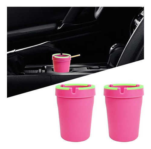 Cenicero De Auto Mandark Rosa 2pcs Portátil Sin Humo