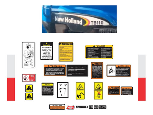 Calcomanías Para Tractor Agrícola Tb110 4wd En Español