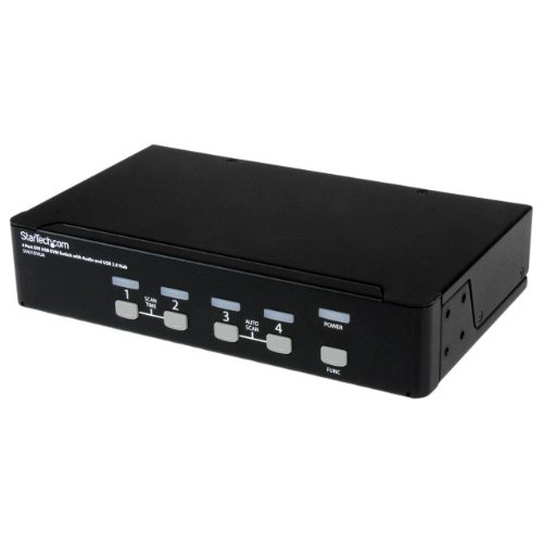 **** Conmutador Kvm De 4 Puertos Para Computadoras Dvi - Con