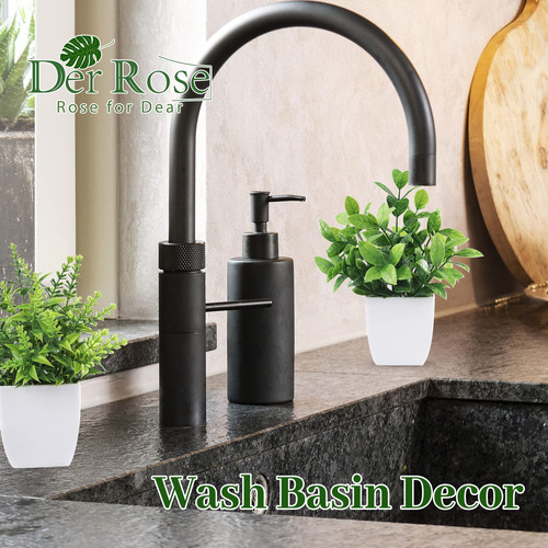 Paquete De 4 Plantas Artificiales Mini Con Macetas Der Rose Verde