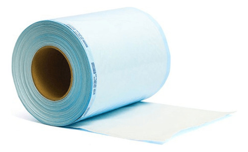 Rolo Bobina De Esterilizar Autoclave 20cm X 100m - Pollitex Cor Azul-claro