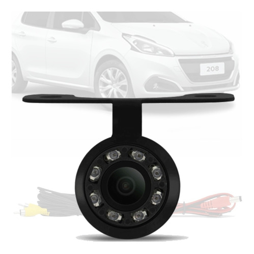 Imagem 1 de 4 de Camera De Ré Borboleta Led Visão Noturna Peugeot 208