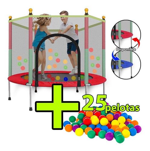 Imagen 2 de 7 de Trampolín Cama Elástica Cobertor Red De Colores Niños Otec
