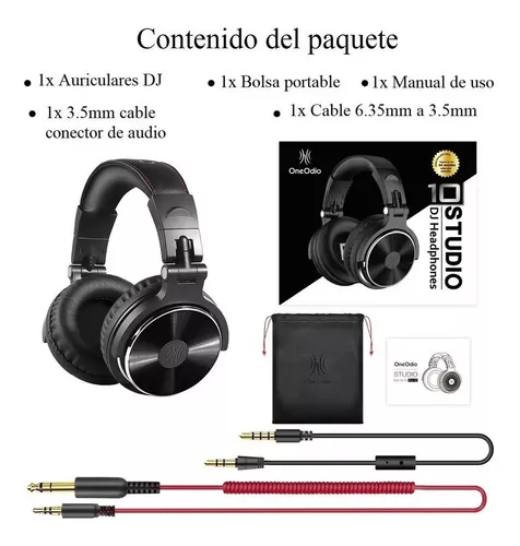 Oneodio Pro10 Black Auricular Dj Con Cable Djay Deejay Color Black
