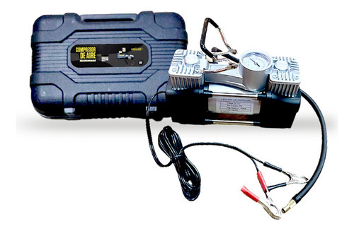 Imagen 2 de 6 de Compresor Aire Valija Herramientas Kit Repatacion Neumatico Color Gris Fase Eléctrica Monofásica