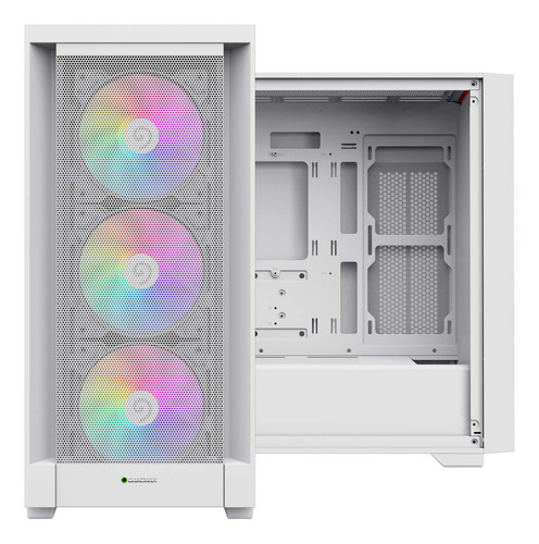 Gabinete Gamemax Tower Matx Vidro Defender Branco 3 Fans