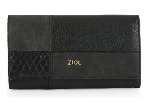 Chequera Croix Con Flap Grande Negro Ziol