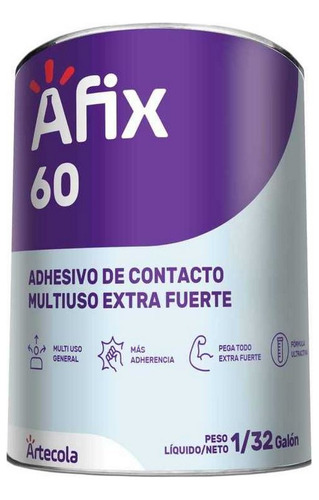 Adhesivo De Contacto Afix 60 Tarro 1/32 Galon