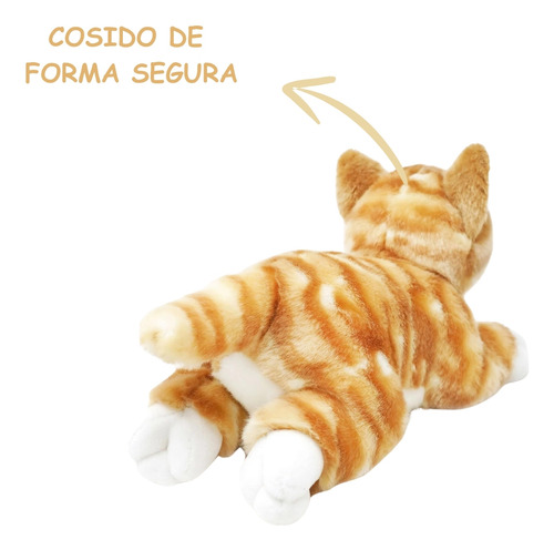 Gato De Peluche Atigrado Viahart Suave 25 Cm Tierno