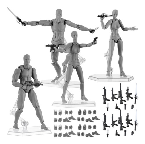 Wettarn 4 Juegos De Figuras Artisticas Posables, Figura De A