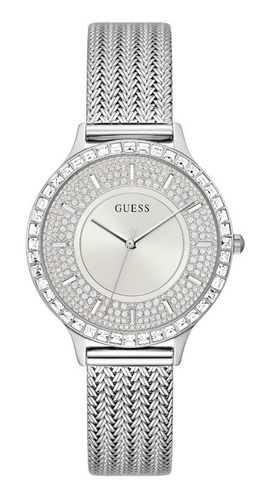 Relógio Guess Feminino Prata Luxo Cristais Gw0402l1