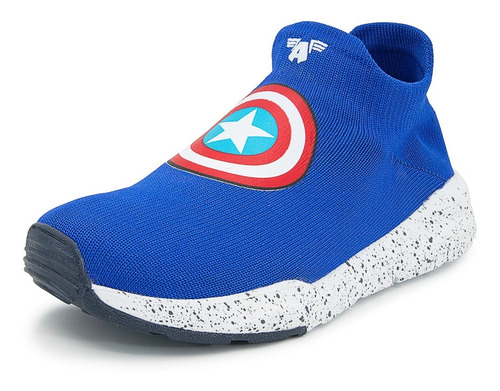 Tenis Niño Calcetin Escudo Capitan America Ligero Azul 18-24