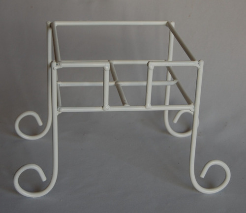 Pie Artesanal Para Dispenser Cuadrado Modelo Py Blanco