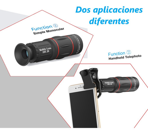 Lente Telephoto Zoom Teleobjetivo Para Cámara De Celular 18x