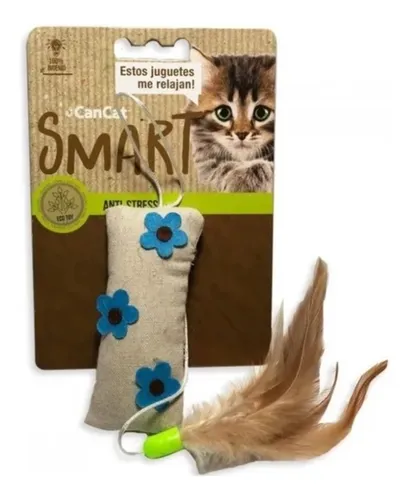 Cancat Smart Juguete Antiestr s Gato Peluche Con Plumas Color