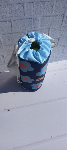 Porta Botellas Termico Con Correa Regulable. Morral. Bolso Azul Marino Meko