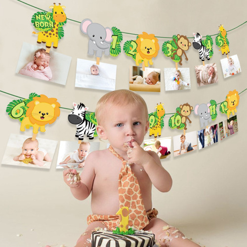 Banderín De Cumpleaños De Jungle Safari, Nuevo