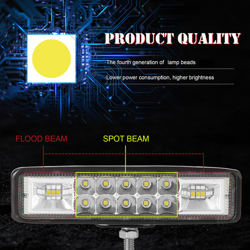Paraparabarra De Luz Trabajo Led 6 60w Combo Spot/flood Para