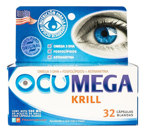 Ocumega Krill 32 Caps Omega 3 Sindrome Del Ojo Seco Original