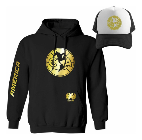 Kit Sudadera + Gorra Mod Club América Águilas Liga Mx Gold