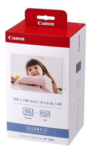 Kit Canon Selphy Cp Series Tinta+108 Hojas 4x6