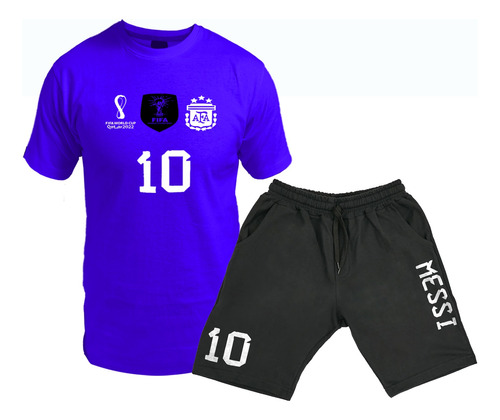 Conjunto Remera Y Short De Messi / Campeones Del Mundo 2022