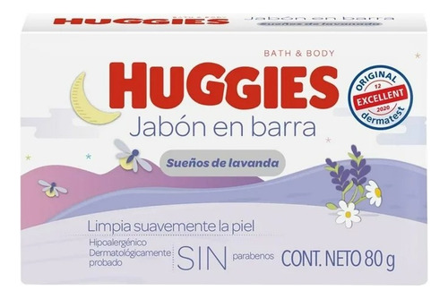 23 Pza Jabón En Barra Huggies Sueños De Lavanda Hipoalergéni