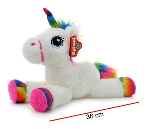 Peluche Unicornio Echado Con Luces Multicolor Art 7963