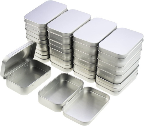 22 Cajas De Metal Rectangulares Con Tapa 9cm X 6cm X 2cm