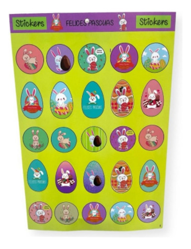 Stickers Plancha Felices Pascuas X 25 Unidades 