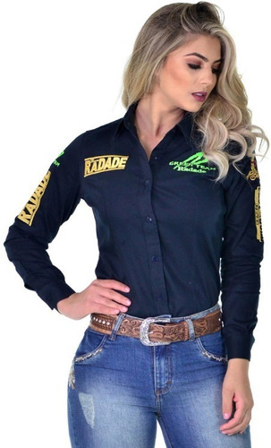 Camisa Radade Feminina Country Green Team Marinho + Brinde