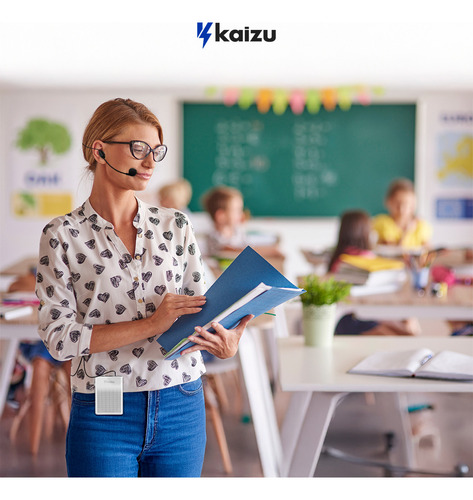 Kit Aparelho Amplificador Professor Voz Alta Megafone Potente Sala De Aula Palestra Bivolt Kaizu