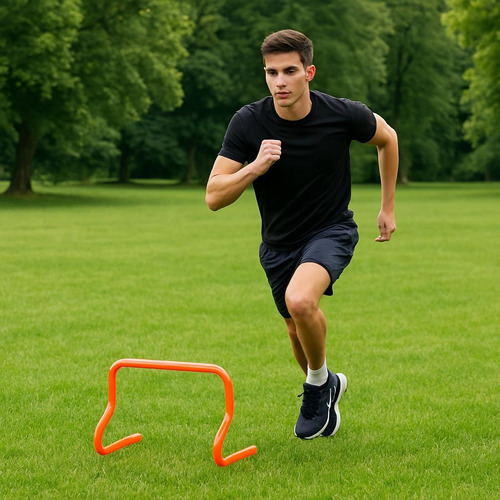 Set X10 Valla Salto 32x50 Cm Pvc Entrenamiento Fluor Naranja Fluor