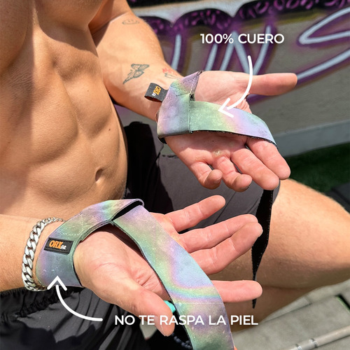 Straps De Cuero Para Levantamiento De Pesas Orx Color Psicodelic