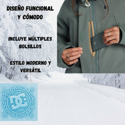 Campera De Nieve Mujer Dc Nieve Ski Snow Verde Musgo M Lisa