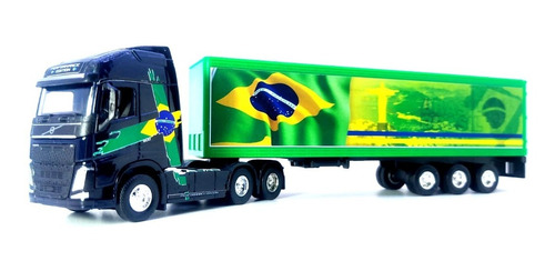 Miniatura Caminhão Carreta Coleção Copa Brasil Welly 1/64