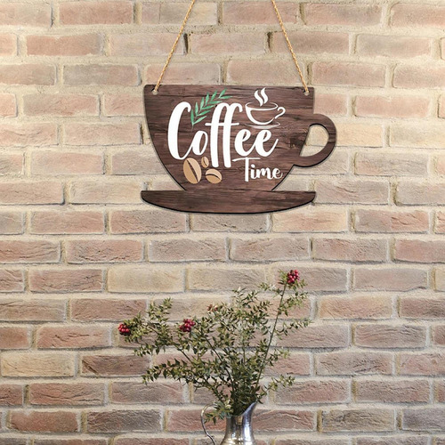 Para Coffee Bar Door Sign Decoration 2d Retro Style Oro Cup