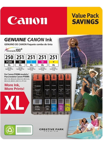 Catuchos De Tinta Original Canon Pgi-250xl Cli-251xl C/m/y/k