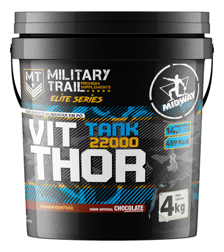 Hipercalórico em pó Midway Labs Military Trail Elite series Vit Thor Tank 22000 4kg sabor chocolate