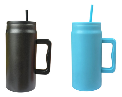 15 Termo 50oz Vaso Con Asa Y Tapa Popote Colores Mayoreo Surtido