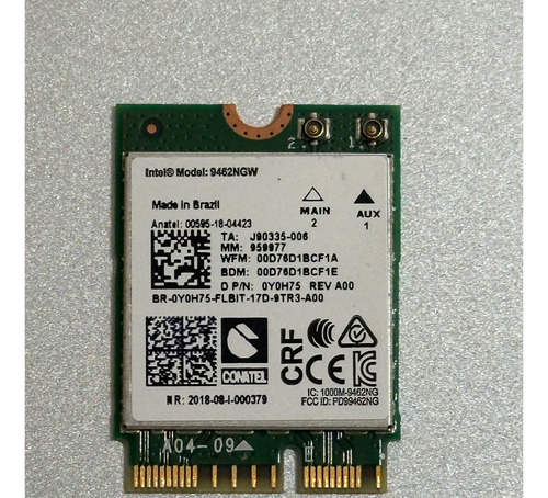 Placa Wifi Wireless-ac 9462ngw 433 Mb/s (13409 (Usado)
