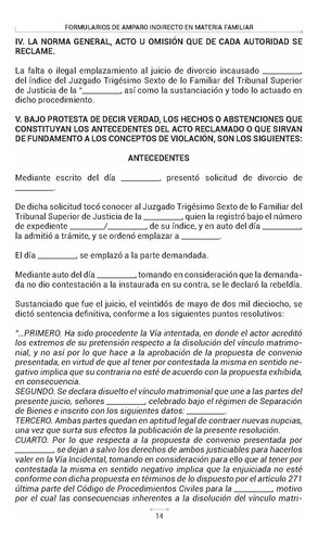 Formularios De Amparo Indirecto En Materia Familiar. Pfa3