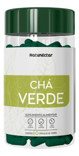 Chá Verde 500mg 60 cápsulas Natunéctar