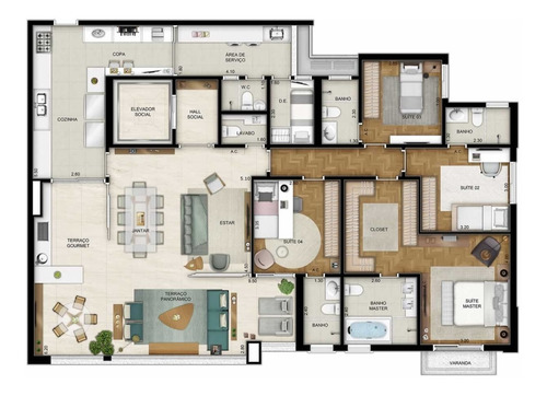 Imagem 10 de 27 de Apartamento Com 186mts, 4 Suítes, Terraço Gourmet, Hall Privativo, 2 Vagas No Real Parque Morumbi Sp - Ap186only - 69222894