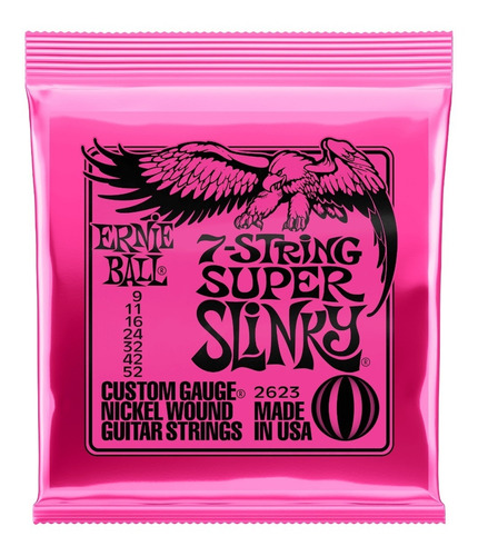 Encordado Ernie Ball 2623 Guitarra Eléc 7 Cuerdas + 2 Picks 