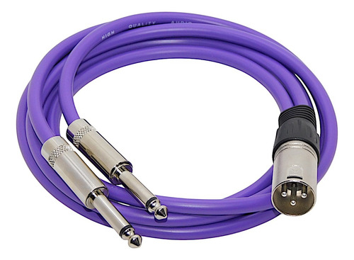 Cable Canon Xlr Macho Balanceado A 2 Plug 6,5mm Violeta