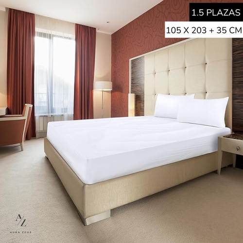 Sabanas Bajera Ajustable Blanca Az Diseño De La Tela Blanca - 1.5 Plazas