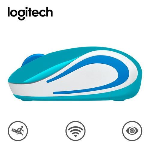Mini Mouse Logitech Inalambrico M187 Refresh Ligth Blue