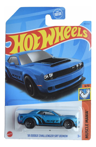 Coche Fundido A Presión Hot Wheels '18 Dodge Challenger Srt