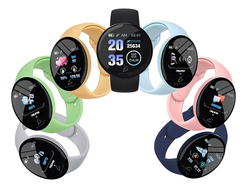 Smart Watch Bt4.0 Mujer Reloj Inteligente Mujer Deportivo Color de la caja Negro Color de la correa Rosa Color del bisel Negro